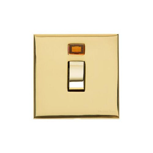 Winchester Range Polished Brass Switches & Sockets, W01 - 20A Double Pole Switch with Neon by Heritage Brass By M-Marcus