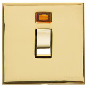 Winchester Range - Polished Brass - 20 Amp DP Switch with Neon