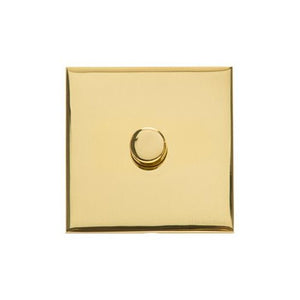 Winchester Range Polished Brass Switches & Sockets, W01 - 1 Gang Dimmer 250 watts (Compatible with halogen/ incandescent bulbs) by Heritage Brass By M-Marcus