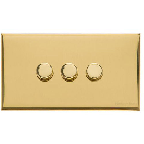 Winchester Range Polished Brass Switches & Sockets, W01 - 3G Multi Location Primary Dimmer by Heritage Brass By M-Marcus