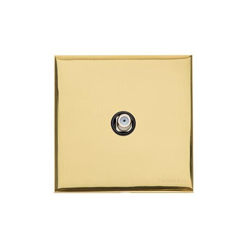 Winchester Range Polished Brass Switches & Sockets, W01 - 1 Gang Satellite Socket by Heritage Brass By M-Marcus