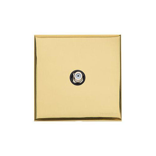 Winchester Range Polished Brass Switches & Sockets, W01 - 1 Gang Satellite Socket by Heritage Brass By M-Marcus