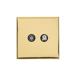 Winchester Range Polished Brass Switches & Sockets, W01 - TV/Satellite Socket by Heritage Brass By M-Marcus