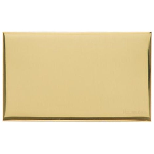 Winchester Range Polished Brass Switches & Sockets, W01 - Double Blank Plate by Heritage Brass By M-Marcus