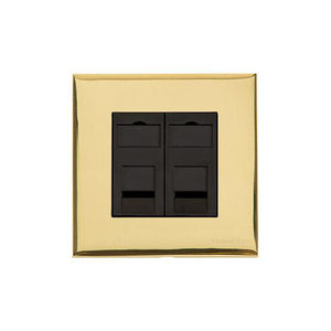 Winchester Range Polished Brass Switches & Sockets, W01 - 2 Gang Master Line Socket by Heritage Brass By M-Marcus