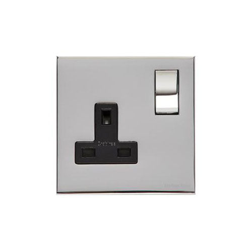 Winchester Range Polished Chrome Switches & Sockets, W02 - Single Socket (13 Amp) by Heritage Brass By M-Marcus