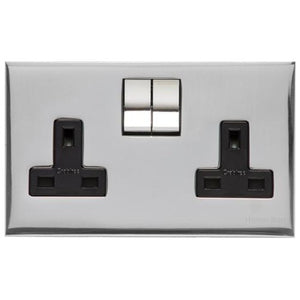 Winchester Range Polished Chrome Switches & Sockets, W02 - Double Socket (13 Amp) by Heritage Brass By M-Marcus