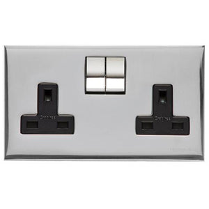 Winchester Range Polished Chrome Switches & Sockets, W02 - Double Socket (13 Amp) by Heritage Brass By M-Marcus