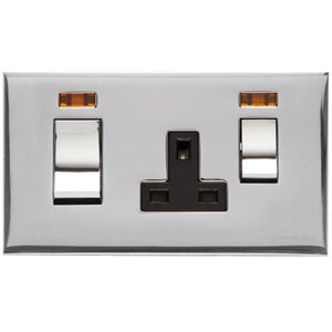 Winchester Range Polished Chrome Switches & Sockets, W02 - 45A Cooker Unit + 13A Socket by Heritage Brass By M-Marcus