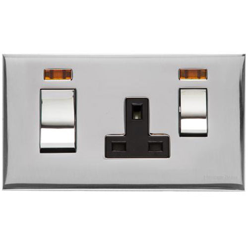 Winchester Range Polished Chrome Switches & Sockets, W02 - 45A Cooker Unit + 13A Socket by Heritage Brass By M-Marcus