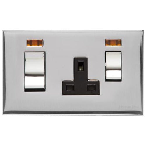 Winchester Range Polished Chrome Switches & Sockets, W02 - 45A Cooker Unit + 13A Socket by Heritage Brass By M-Marcus