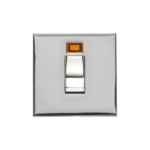 Winchester Range Polished Chrome Switches & Sockets, W02 - 45A DP Cooker Switch with Neon (single plate) by Heritage Brass By M-Marcus
