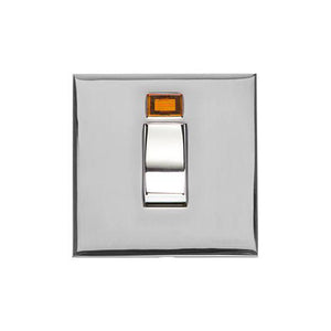 Winchester Range Polished Chrome Switches & Sockets, W02 - 45A DP Cooker Switch with Neon (single plate) by Heritage Brass By M-Marcus