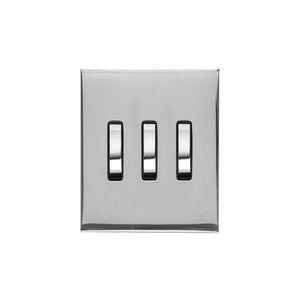 Winchester Range Polished Chrome Switches & Sockets, W02 - 3 Gang Rocker Switch Twin Plate by Heritage Brass By M-Marcus