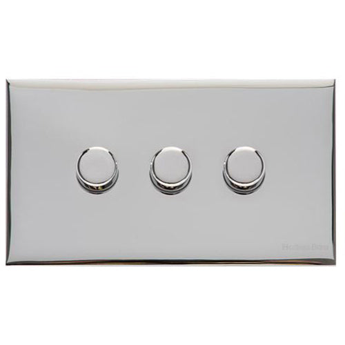 Winchester Range Polished Chrome Switches & Sockets, W02 - 3G Multi Location Primary Dimmer by Heritage Brass By M-Marcus