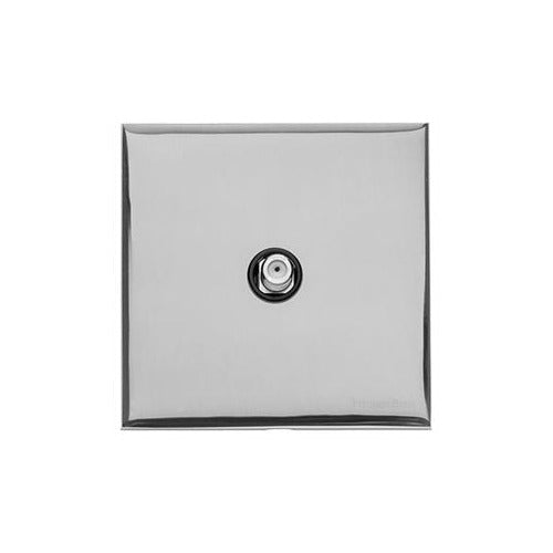 Winchester Range Polished Chrome Switches & Sockets, W02 - 1 Gang Satellite Socket by Heritage Brass By M-Marcus