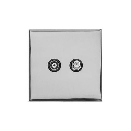 Winchester Range Polished Chrome Switches & Sockets, W02 - TV/Satellite Socket by Heritage Brass By M-Marcus