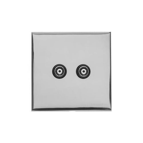 Winchester Range Polished Chrome Switches & Sockets, W02 - TV/FM Diplexed Socket by Heritage Brass By M-Marcus