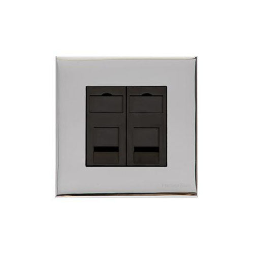Winchester Range Polished Chrome Switches & Sockets, W02 - 2 Gang RJ45 by Heritage Brass By M-Marcus