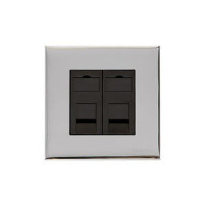 Winchester Range Polished Chrome Switches & Sockets, W02 - 2 Gang CAT6 by Heritage Brass By M-Marcus