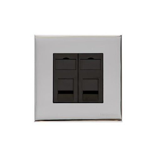 Winchester Range Polished Chrome Switches & Sockets, W02 - 2 Gang RJ45 by Heritage Brass By M-Marcus