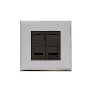 Winchester Range Polished Chrome Switches & Sockets, W02 - 2 Gang Secondary Line Socket by Heritage Brass By M-Marcus