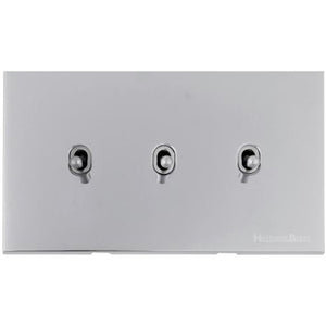 Winchester Range Polished Chrome Switches & Sockets, W02 - 3 Gang Stockholm Toggle by Heritage Brass By M-Marcus