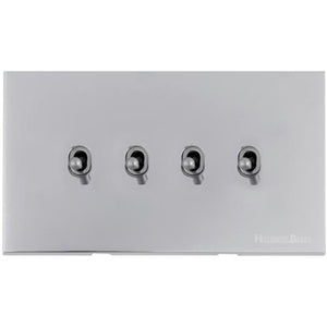 Winchester Range Polished Chrome Switches & Sockets, W02 - 4 Gang Stockholm Toggle by Heritage Brass By M-Marcus