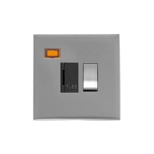 Winchester Range Satin Chrome Switches & Sockets, W03 - Switched Spur with Neon (13 Amp) by Heritage Brass By M-Marcus