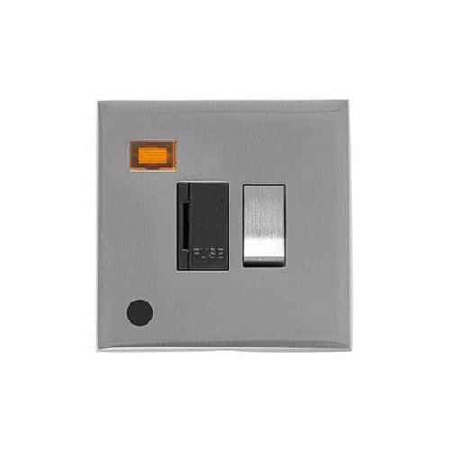Winchester Range Satin Chrome Switches & Sockets, W03 - Switched Spur with Neon + Cord (13 Amp) by Heritage Brass By M-Marcus