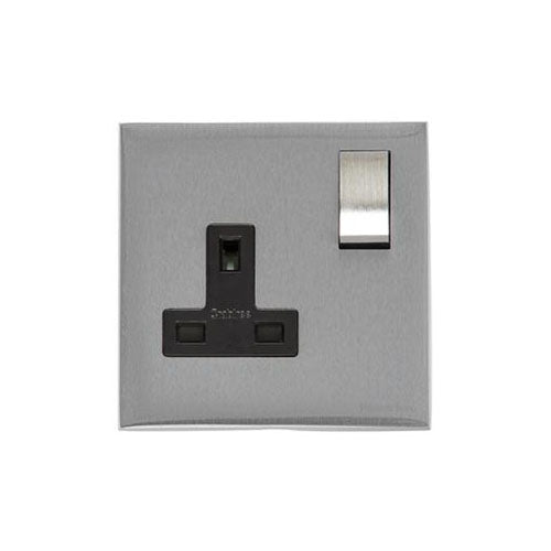 Winchester Range Satin Chrome Switches & Sockets, W03 - Single Socket (13 Amp) by Heritage Brass By M-Marcus