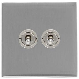 Winchester Range - Satin Chrome - 2 Gang Dolly Switch