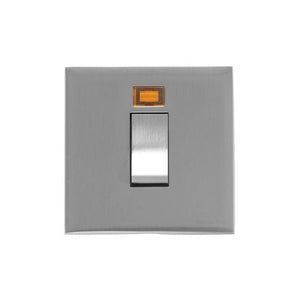 Winchester Range Satin Chrome Switches & Sockets, W03 - 45A DP Cooker Switch with Neon (single plate) by Heritage Brass By M-Marcus