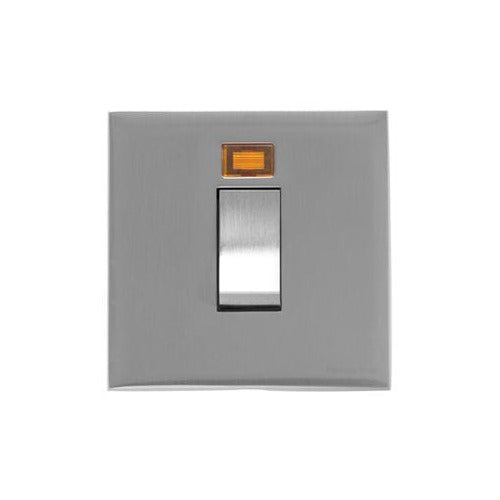 Winchester Range Satin Chrome Switches & Sockets, W03 - 45A DP Cooker Switch with Neon (single plate) by Heritage Brass By M-Marcus