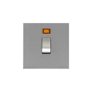 Winchester Range Satin Chrome Switches & Sockets, W03 - 20A Double Pole Switch with Neon by Heritage Brass By M-Marcus