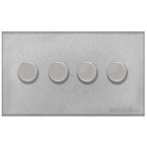 Winchester Range Satin Chrome Switches & Sockets, W03 - 4 Gang TED Dimmer (Compatible with LED Lamps) by Heritage Brass By M-Marcus