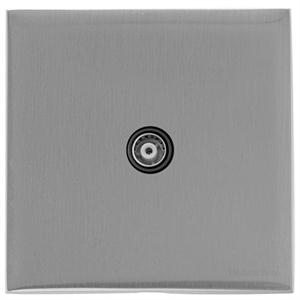 Winchester Range - Satin Chrome - 1 Gang Non-Isolated TV Coaxial Socket