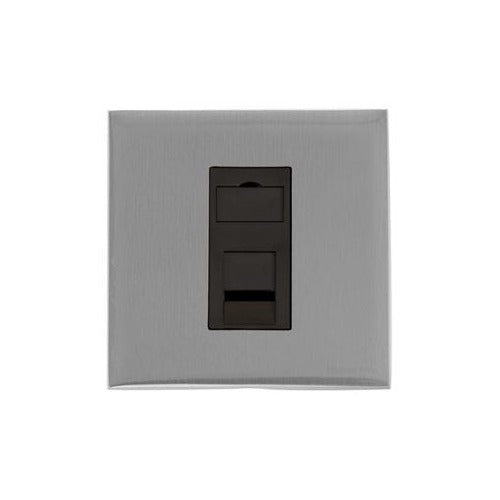 Winchester Range Satin Chrome Switches & Sockets, W03 - 1 Gang RJ45 by Heritage Brass By M-Marcus