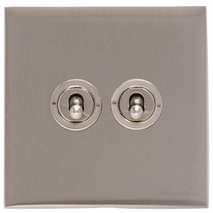 Winchester Range - Satin Nickel - 2 Gang Dolly Switch