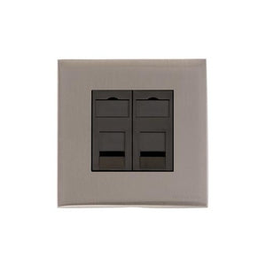 Winchester Range Satin Nickel Switches & Sockets, W05 - 2 Gang RJ45 by Heritage Brass By M-Marcus