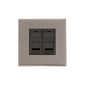 Winchester Range Satin Nickel Switches & Sockets, W05 - 2 Gang RJ45 by Heritage Brass By M-Marcus