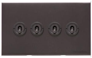 Heritage Brass Electrical, Winchester Range - Matt Bronze - 4 Gang Dolly Switch, 4 Gang Dolly Switch, 20 Amp 2 Way Dolly Switches, 4 Gang Dolly Switch