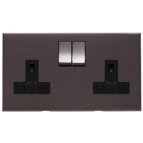 Winchester Range Matt Bronze Switches & Sockets, W09 - Double Socket (13 Amp) by Heritage Brass By M-Marcus