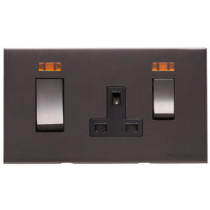Winchester Range Matt Bronze Switches & Sockets, W09 - 45A Cooker Unit + 13A Socket by Heritage Brass By M-Marcus