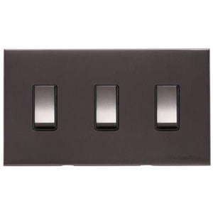 Winchester Range Matt Bronze Switches & Sockets, W09 - 3 Gang Rocker Switch Twin Plate by Heritage Brass By M-Marcus