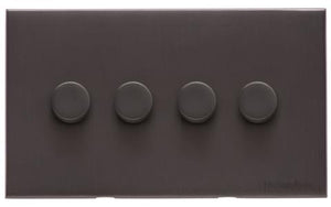 Heritage Brass Electrical, Winchester Range - Matt Bronze - 4 Gang Dimmer (250 watts), 4 Gang Dimmer (250 watts), 2 Way Push On/Off Dimmer Switches, 4 Gang Dimmer (250 watts)