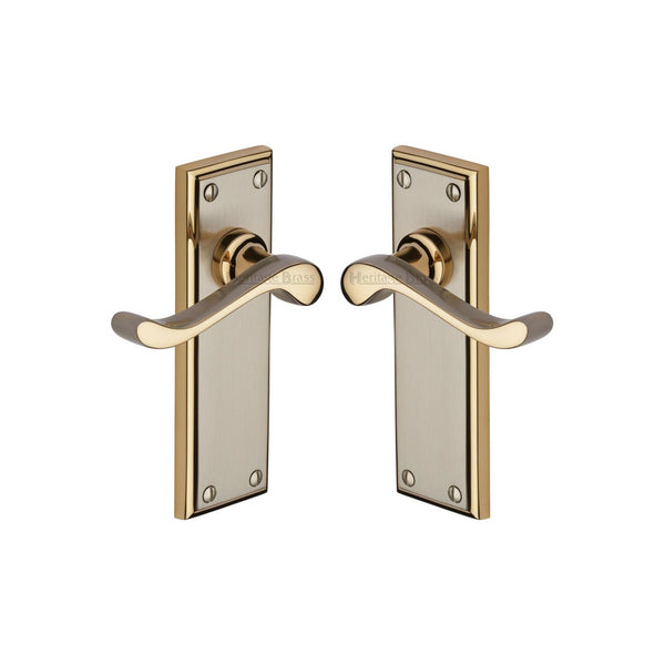 Edwardian Door Handle on Plate by M Marcus - Heritage Brass