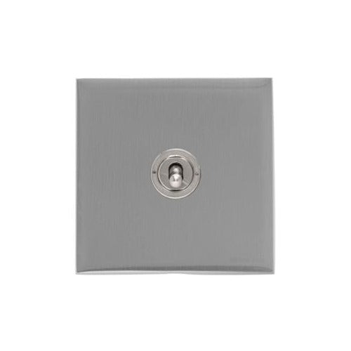 Windsor Range Satin Chrome Silk Switches & Sockets, WN35 - 1 Gang Toggle Switch by Heritage Brass By M-Marcus