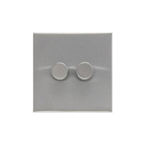 Winchester Range Satin Chrome Silk Switches & Sockets, W35 - 2G Multi Location Secondary Dimmer by Heritage Brass By M-Marcus