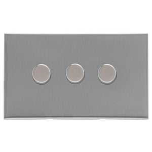 Winchester Range Satin Chrome Silk Switches & Sockets, W35 - 3G Multi Location Secondary Dimmer by Heritage Brass By M-Marcus